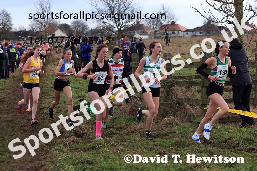 Girls Under-15s 2024 Northern Cross Country Champs., Sedgefield. Photo: David T. Hewitson/Sports for All Pics